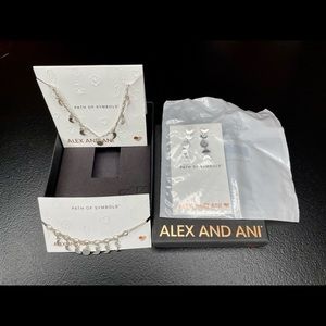 Alex and Ani Lunar Phase 925 Sterling Moon Necklace Bracelet Earrings New